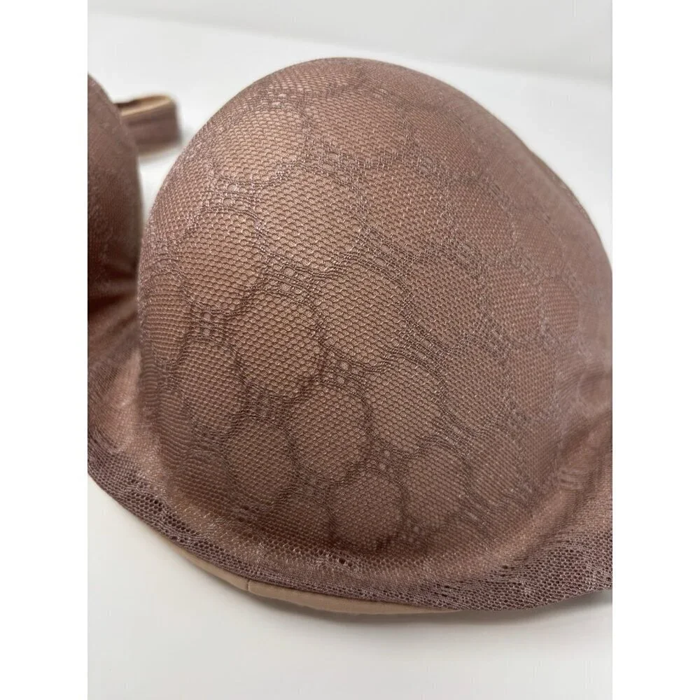 SOMA Hush Brown 36C Stunning Support Geo Lace Lined‎ Balconette Bra